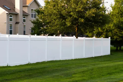 White vinyl privacy fence panel